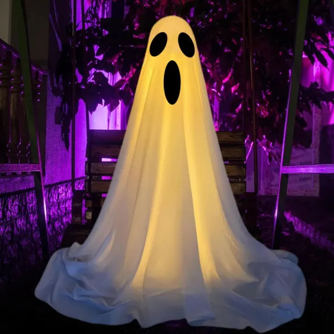 LED Hanging Ghost Halloween Decoration – Spooky Light-Up Cloth