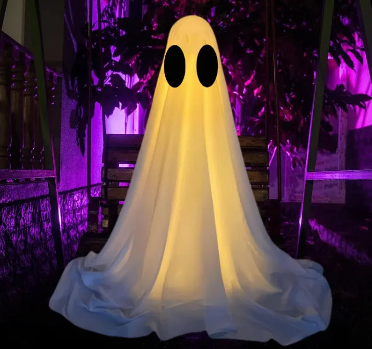 LED Hanging Ghost Halloween Decoration – Spooky Light-Up Cloth