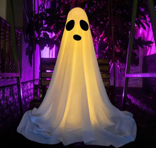LED Hanging Ghost Halloween Decoration – Spooky Light-Up Cloth