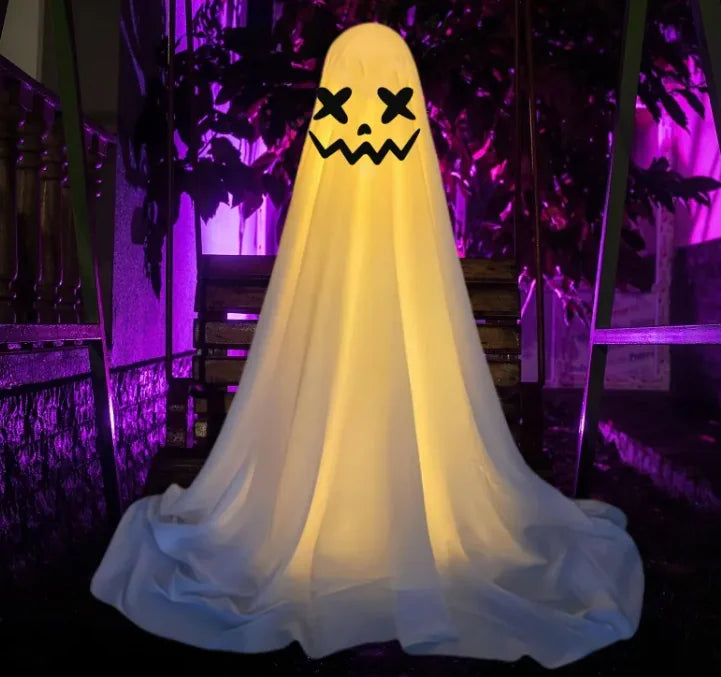 LED Hanging Ghost Halloween Decoration – Spooky Light-Up Cloth