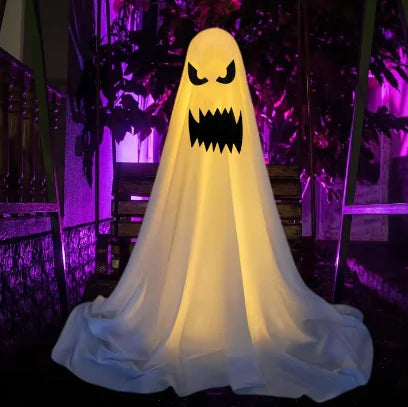 LED Hanging Ghost Halloween Decoration – Spooky Light-Up Cloth