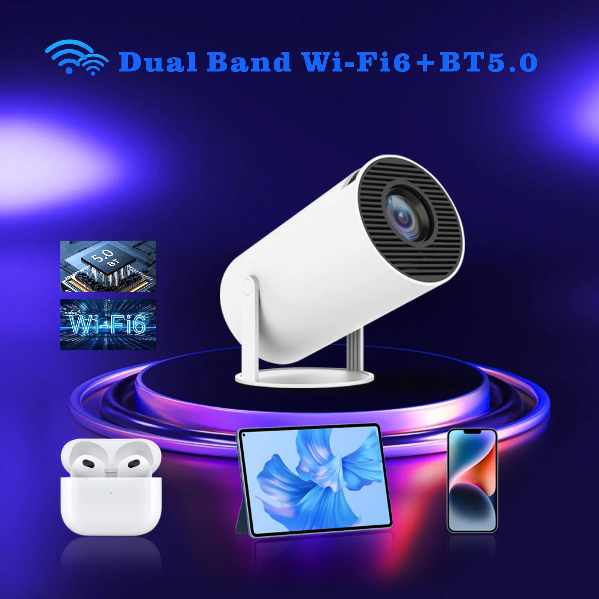 Portable LCD Projector – Mini 4K 1080p Home Theater