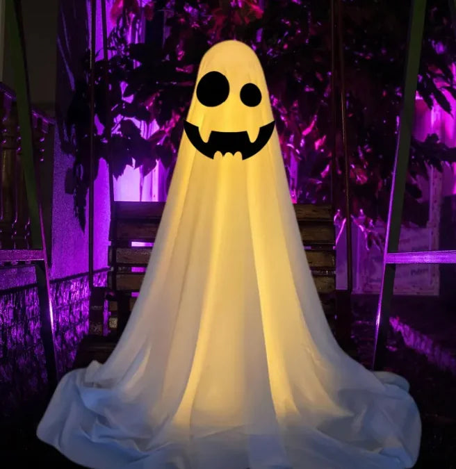 LED Hanging Ghost Halloween Decoration – Spooky Light-Up Cloth